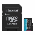 kingston 256gb canvas go plus gen4 microsdxc card with sd adapter uhs i class 10 u3 a2 app performance 200mb s