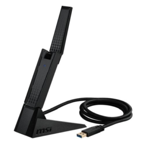 Read more about the article MSI (GUAXE54) AXE5400 Wi-Fi 6E Wireless USB Adapter, Tri-Band, USB 3.0, Beamforming, Adjustable Antenna, WPA3, Cradle