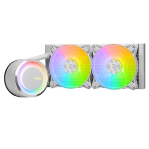 Read more about the article MSI MAG CORELIQUID E240 240mm Liquid CPU Cooler, 2x ARGB PWM Fans, Rotatable ARGB Blockhead, White