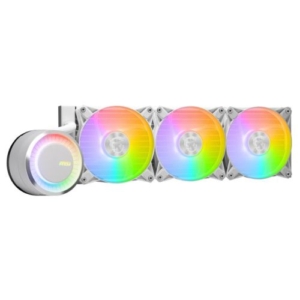 Read more about the article MSI MAG CORELIQUID E360 360mm Liquid CPU Cooler, 3x ARGB PWM Fans, Rotatable ARGB Blockhead, White