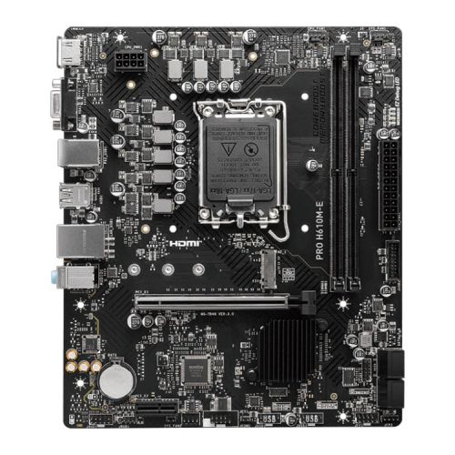 MSI PRO H610M-E, Intel H610, 1700, Micro ATX, 2 DDR5, VGA, HDMI, GB LAN, 1x M.2