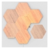 nanoleaf nanoleaf elements hexagons starter kit 7 panels white light wood grain finish create an illuminated 