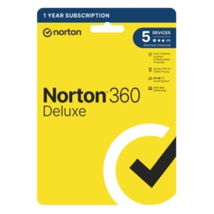 Read more about the article Norton 360 Deluxe 1x 5 Device, 1 Year Retail Licence – 50GB Cloud Storage, AI Scam Detector – PC, Mac, iOS & Android *Non-enrolment*