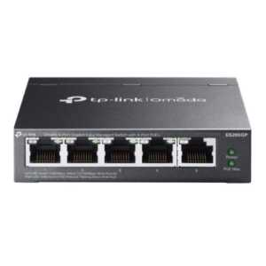 Read more about the article TP-LINK (ES205GP) Omada 5-Port Gigabit Easy Managed Switch with 4-Port PoE+, 5x GB Ports, Metal Casing