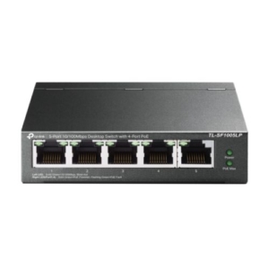 Read more about the article TP-LINK (TL-SF1005LP) 5-Port 10/100 Unmanaged Desktop Switch, 4-Port PoE, Intelligent Power, Steel Case