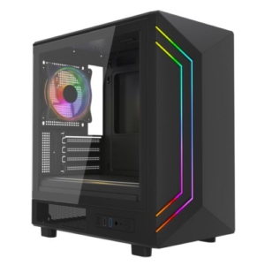 Read more about the article Vida Apollo M Black ARGB Gaming Case w/ Glass Window, Micro ATX, Rear ARGB Infinity Fan, Front LED Strips