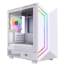 vida vida apollo m white argb gaming case w glass window micro atx rear argb infinity fan front led strip