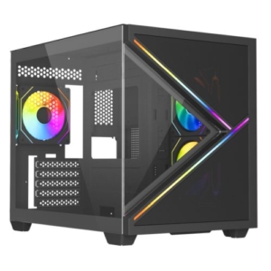 Read more about the article Vida Arcade Black ARGB Gaming Case w/ Glass Side & Glass/Mesh Front, Micro ATX, ARGB Strips, 3x ARGB PWM Fans, 6-Port ARGB Fan Hub & Remote Control