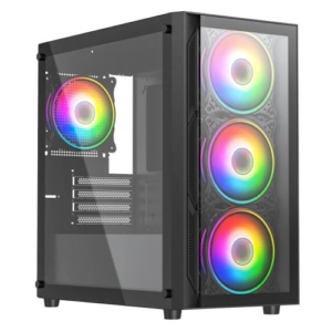 Read more about the article Vida Lucid Black ARGB Gaming Case w/ Glass Front & Side, Micro ATX, 4x ARGB Infinity Fans