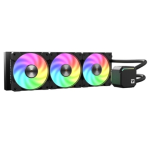 Read more about the article Vida TriFrost 360mm ARGB Liquid CPU Cooler, 3x ARGB PWM Fans, ARGB CPU Block, 300W TDP, Black