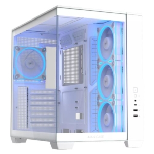 Read more about the article Asus A32 Plus ARGB Dual-Chamber Gaming Case w/ Glass Side & Front, ATX, 4x ARGB Fans, USB-C 10Gbps, White
