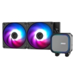 msi mag coreliquid a13 240mm liquid cpu cooler 2x cycloblade 7 argb pwm fans argb cooling block black