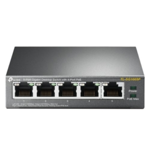 Read more about the article TP-LINK  (TL-SG1005P) 5-Port Gigabit Unmanaged Desktop Switch, 4 Port PoE+, Steel Case