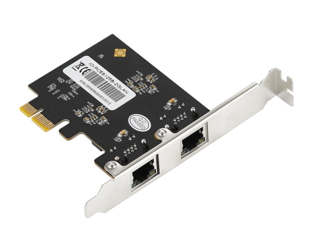 dual port 2.5g ethernet pcie 2.5 gb network card rtl8125e chipset 2x rj45 gigabit nic adapter with low profile bracket