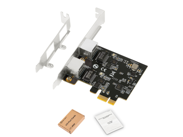 dual port 2.5g ethernet pcie 2.5 gb network card rtl8125e chipset 2x rj45 gigabit nic adapter with low profile bracket