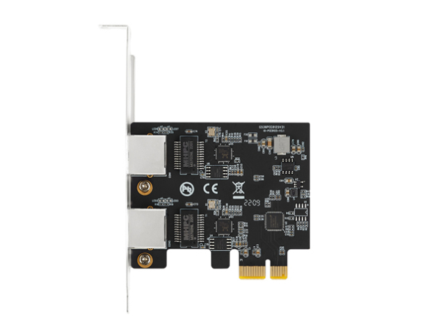 dual port 2.5g ethernet pcie 2.5 gb network card rtl8125e chipset 2x rj45 gigabit nic adapter with low profile bracket