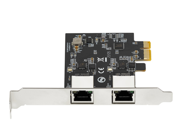 dual port 2.5g ethernet pcie 2.5 gb network card rtl8125e chipset 2x rj45 gigabit nic adapter with low profile bracket