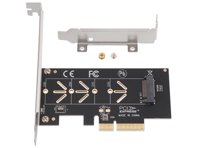 m.2 nvme to pcie 4.0 x4 adapter card | 2230 2242 2260 2280 22110 | low profile