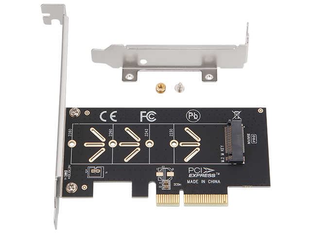 m.2 nvme to pcie 4.0 x4 adapter card | 2230 2242 2260 2280 22110 | low profile