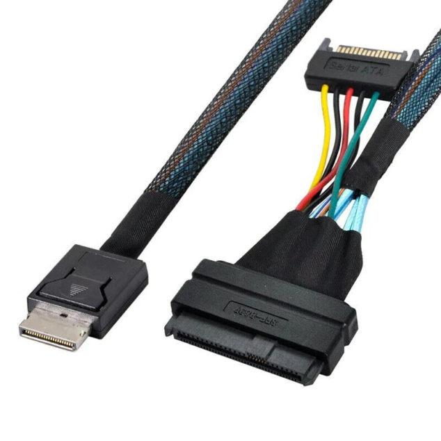 Oculink to U.2/U.3 Cable – SFF-8611 to SFF-8639 – 50cm – NVMe SSD Connection