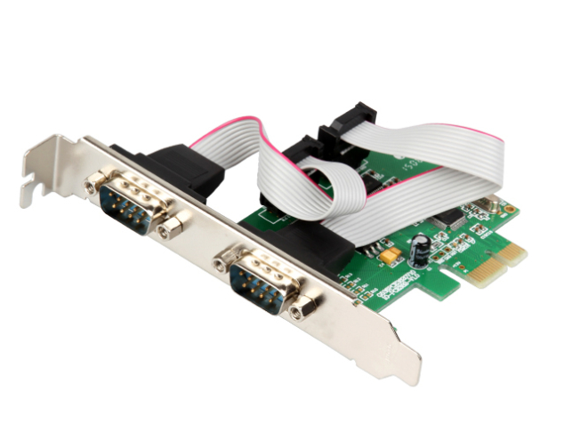 PCIe 2-Port RS232 Serial Card | WCH382 | 16 Mbps | DB9 Male | Low Profile Bracket