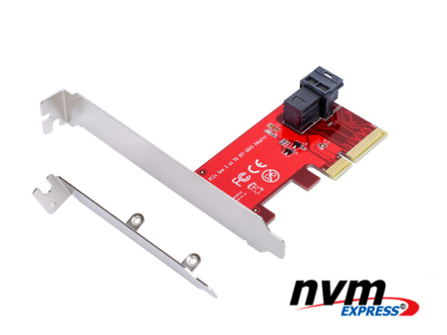 pcie x4 to u.2 nvme ssd adapter card with cable — sff 8643 to sff 8639 kit