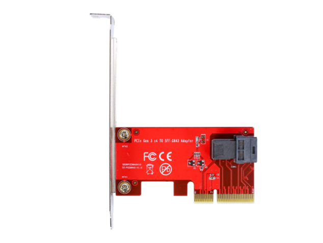 pcie x4 to u.2 nvme ssd adapter card with cable — sff 8643 to sff 8639 kit