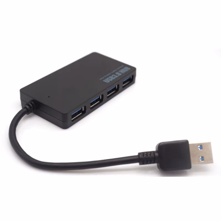 usb 3.0 hub 4 port with dc 5v power input – 5gbps data transfer – compact 15cm cable
