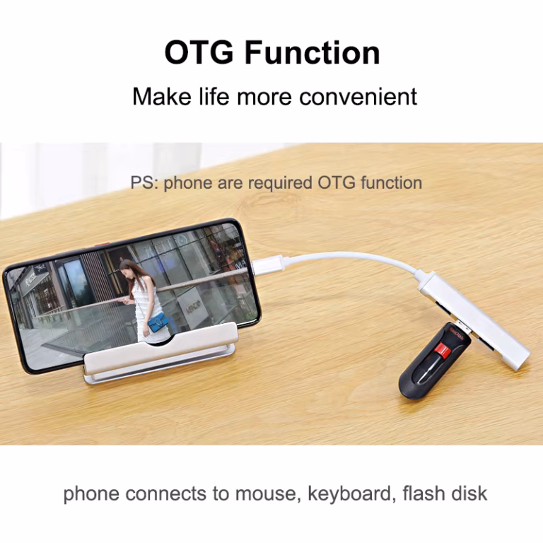 usb c hub 4 in 1 aluminium – 1× usb 3.0 + 3× usb 2.0 – otg compatible