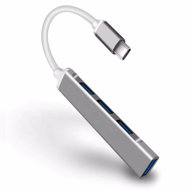 usb c hub 4 in 1 aluminium – 1× usb 3.0 + 3× usb 2.0 – otg compatible