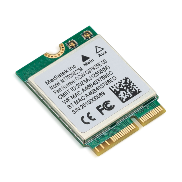 mediatek mt7925 wi fi 7 + bluetooth 5.4 m.2 module (m.2 key e, 6.5gbps, tri band)