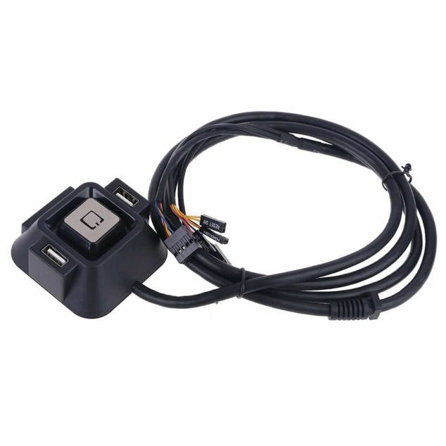 external pc power button switch dual usb ports and audio jacks