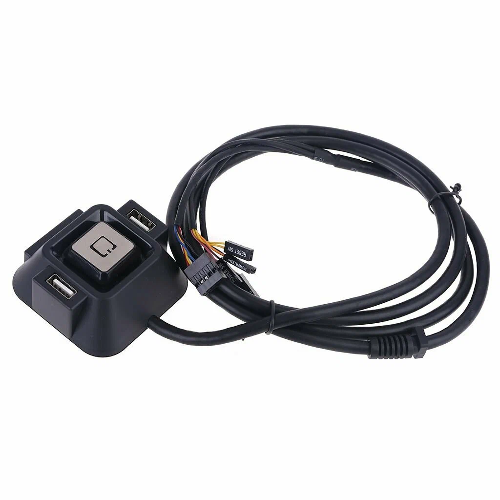 external pc power button switch dual usb ports and audio jacks