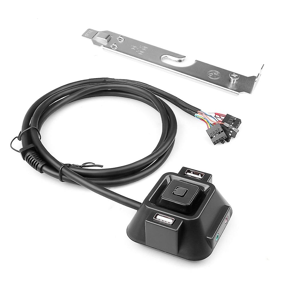 External PC Power Button Switch Dual USB Ports and Audio Jacks