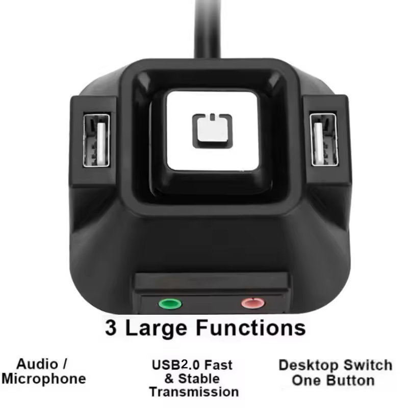 external pc power button switch dual usb ports and audio jacks