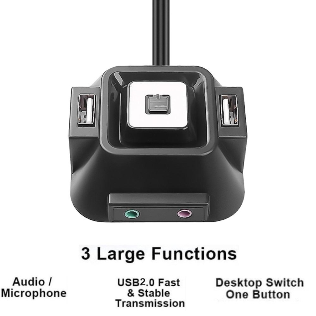 external pc power button switch dual usb ports and audio jacks