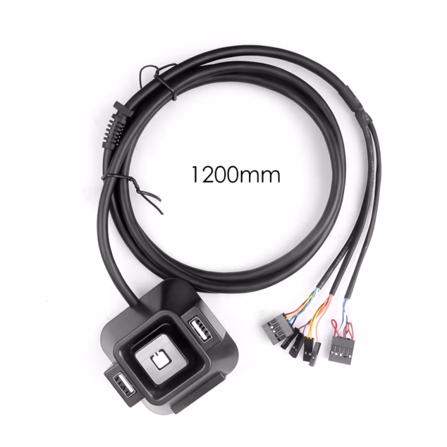 external pc power button switch dual usb ports and audio jacks