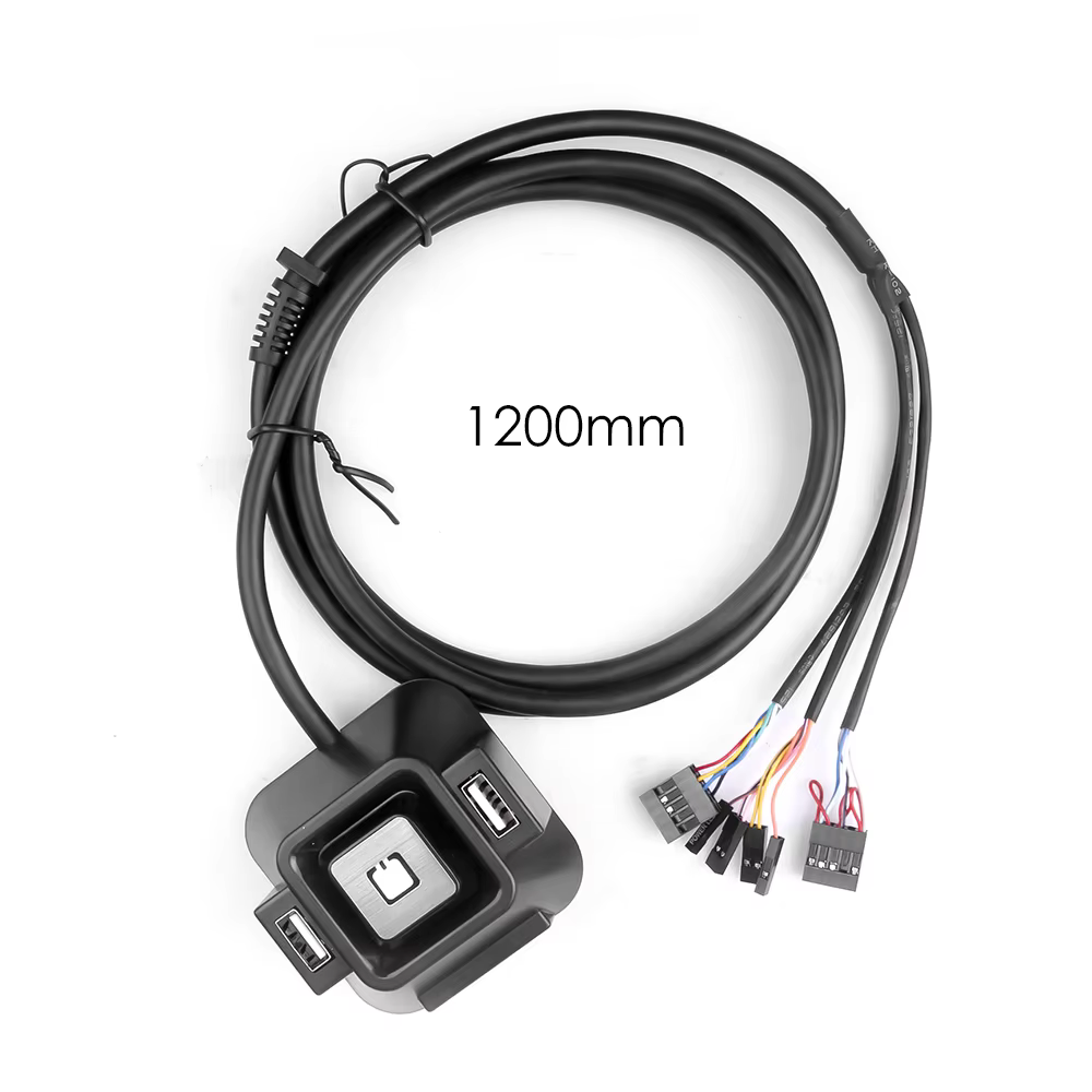 external pc power button switch dual usb ports and audio jacks