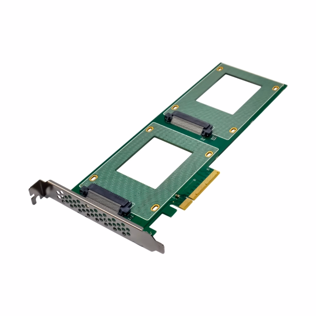 sunweit st584 pcie x8 dual u.2 nvme ssd adapter card | 2 port sff 8639 for 2.5" nvme ssds