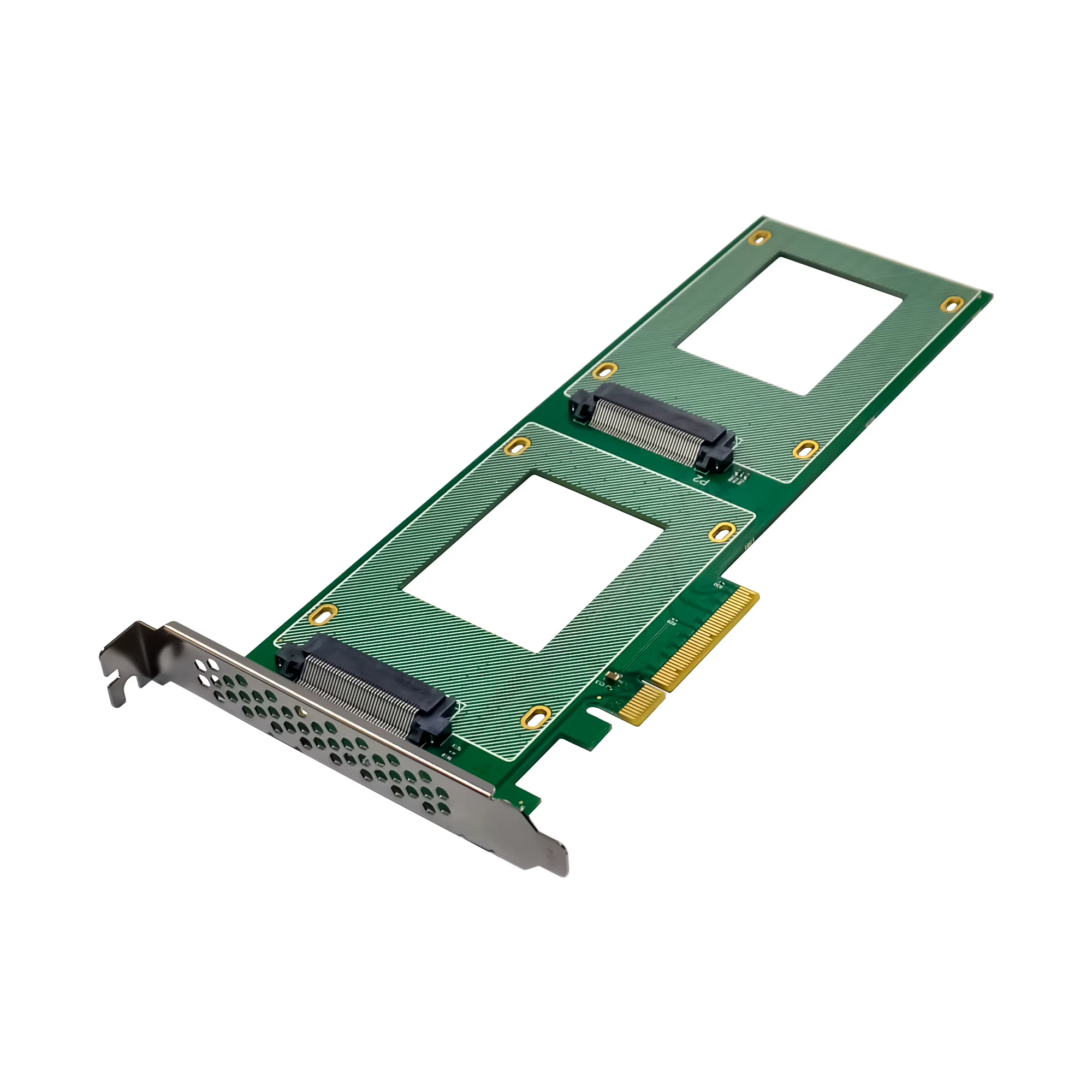 sunweit st584 pcie x8 dual u.2 nvme ssd adapter card | 2 port sff 8639 for 2.5" nvme ssds