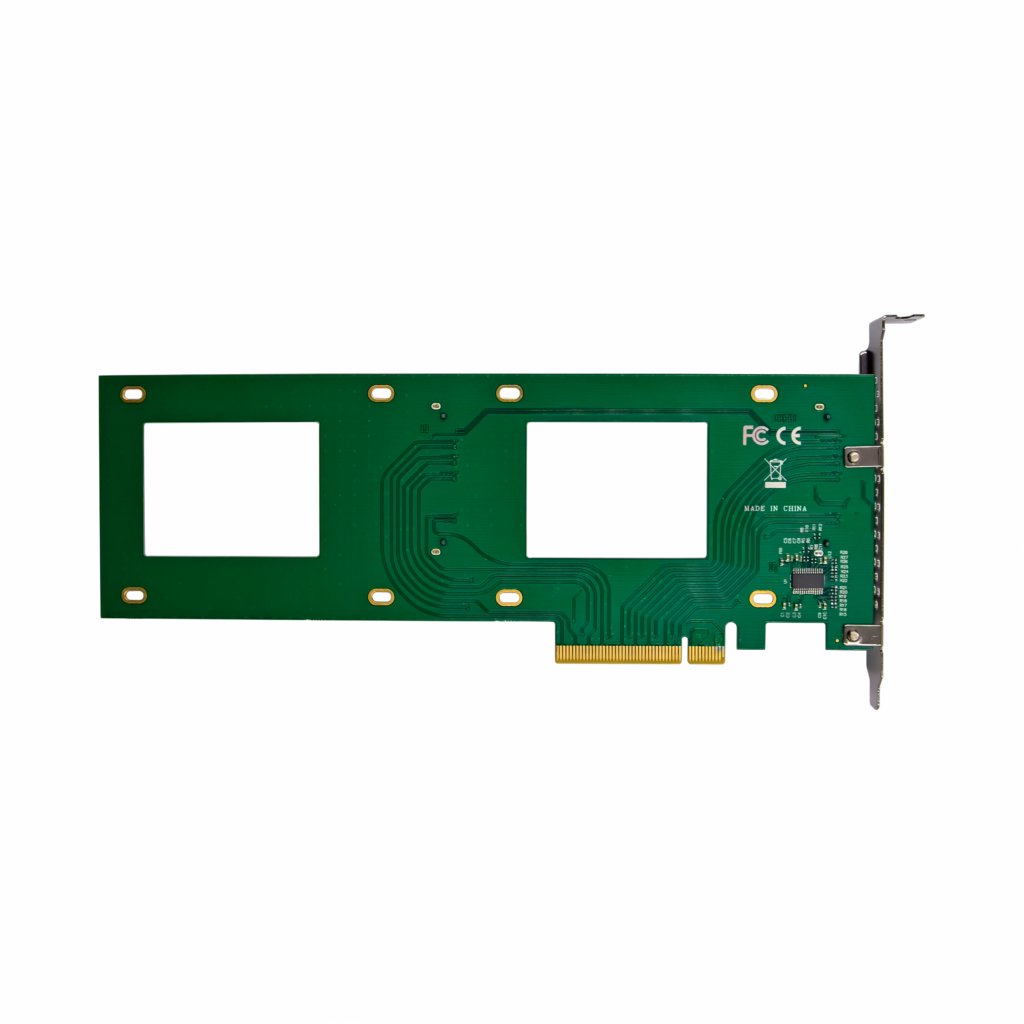 sunweit st584 pcie x8 dual u.2 nvme ssd adapter card | 2 port sff 8639 for 2.5" nvme ssds