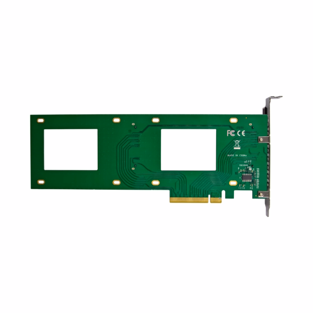 sunweit st584 pcie x8 dual u.2 nvme ssd adapter card | 2 port sff 8639 for 2.5" nvme ssds
