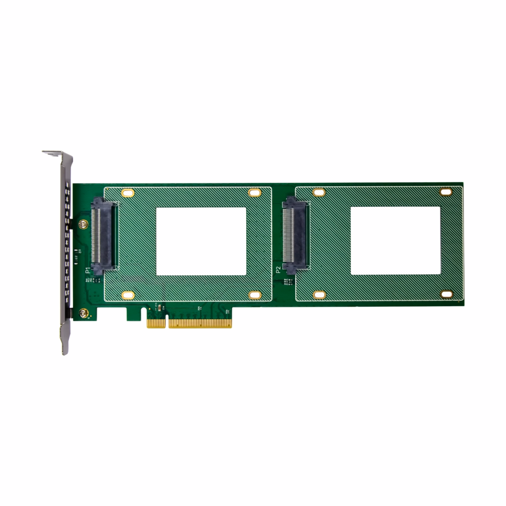 sunweit st584 pcie x8 dual u.2 nvme ssd adapter card | 2 port sff 8639 for 2.5" nvme ssds