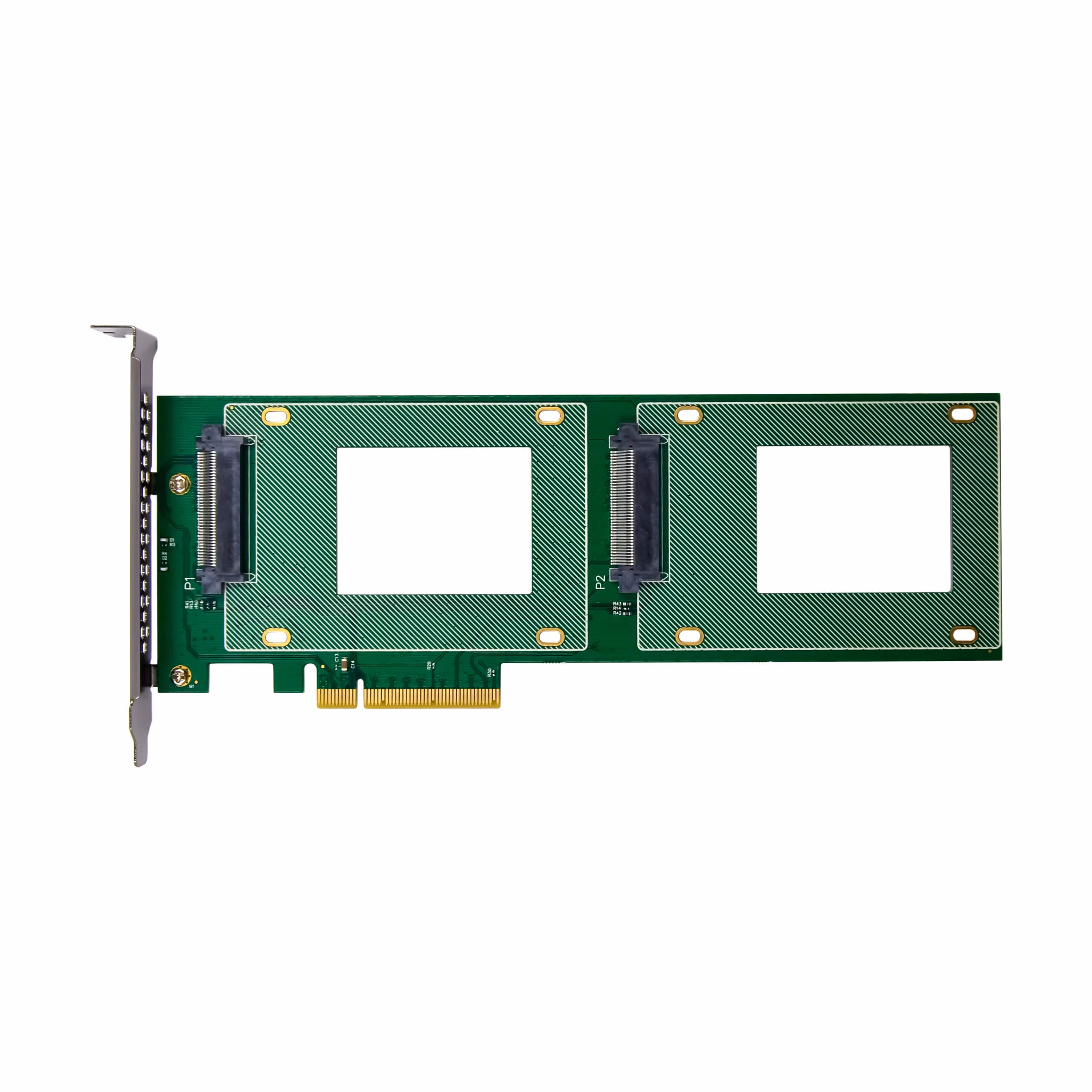 sunweit st584 pcie x8 dual u.2 nvme ssd adapter card | 2 port sff 8639 for 2.5" nvme ssds